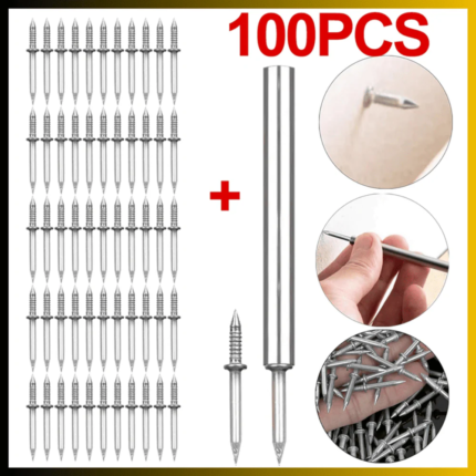 Clavos Invisibles de Doble Extremo, Dardos de Metal para Pared x100pcs