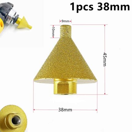 Broca Diamantado Cónico de 38mm Para Perforar Porcelanatos -M14