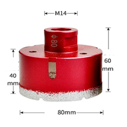 Broca Diamantado Para Perforar Porcelanato Granito Mármol Vidrio 80mm