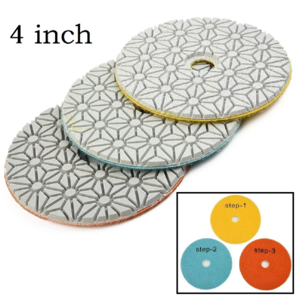 Juego de Disco de Pulido S/H Para Porcelanato Granito Mármol x4pcs