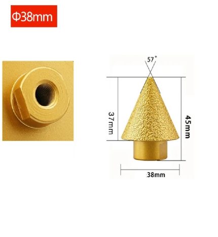 Broca Diamantado Cónico de 38mm Para Perforar Porcelanatos