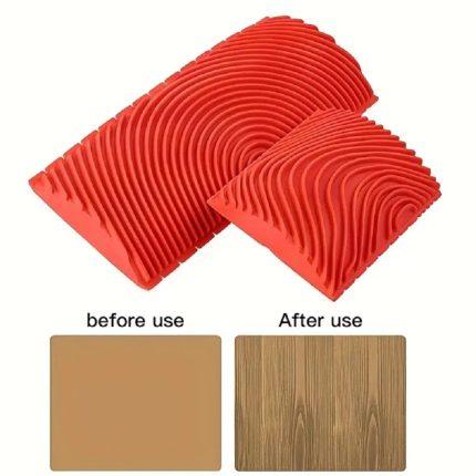 Juego de Veteador Sellos de Goma con Efecto de Grano de Madera para Pintura x2pcs
