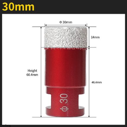 Broca Diamantado Para Perforar Porcelanato Granito Mármol Vidrio 30mm