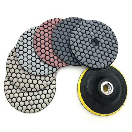 Juego de Disco de Pulido SECO Para Porcelanato Granito Mármol x7pcs