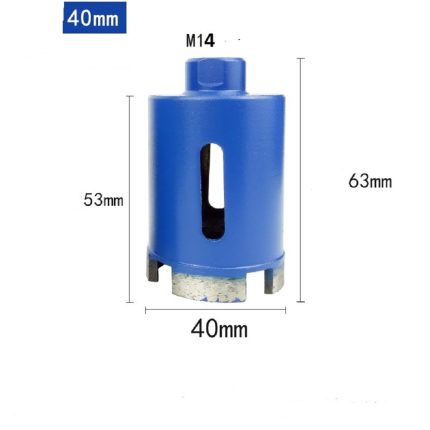 Broca Diamantado Para Amoladora M14  Perfora Granito Mármol Porcelanato Concreto 40mm