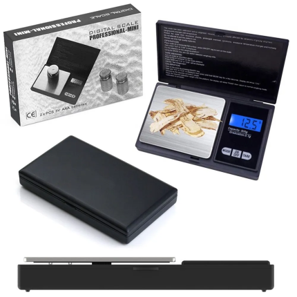 Balanza Gramera Digital Pesa Joyería Bolsillo 0.1g a 500g con Tapa
