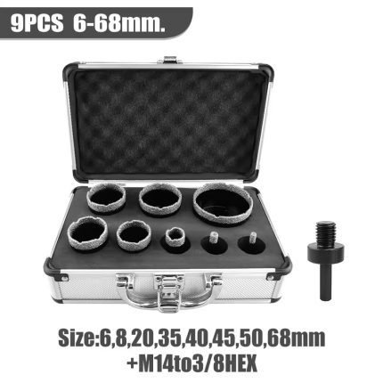 Juego de Brocas Diamantado Para Perforar Porcelanatos x9pcs
