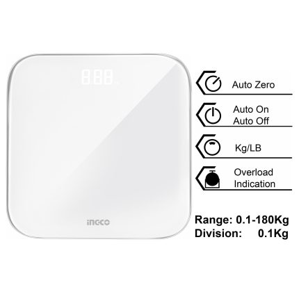 Balanza de baño 180kg digital ingco